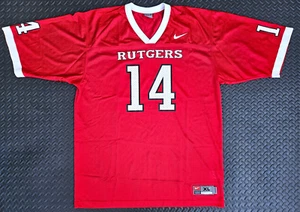 Nike NCAA Rutgers Scarlet Knights Mike Teel #14 Football Jersey Mens Sz XL Red - Picture 1 of 14