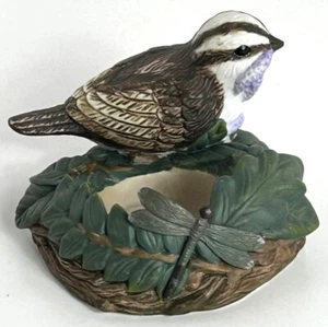 Vintage PFALTZGRAFF Keramik Vogelnest & Libelle Figur Kerzenhalter - Bild 1 von 7