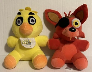 Five Nights At Freddys Plush Lot Yellow Chica Chicken Red Pirate Fox Funko FNAF - Picture 1 of 7