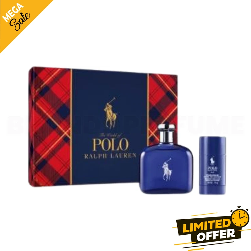 POLO AZUL 2 PIEZAS. JUEGO DE REGALO: 4.2 FL.OZ. EDT SPRAY Y .5 FL.OZ. EDT PARA HOMBRE Foto 1 de 1