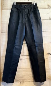 Vintage Styleworks Damenhose schwarz Echtleder 5 Taschen gebraucht, in einwandfreiem Zustand Größe 10 - Bild 1 von 5