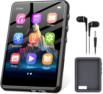Lettore MP3 128GB Bluetooth 5.3,  2,4” Full Touchscreen Lettore MP3 Sportivo Por - Immagine 1 di 4