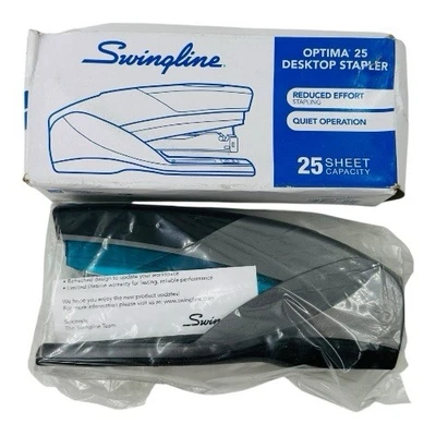 Swingline Stapler Optima 25 Reduced Effort Stapler 25 Sheet Capacity Blue Gray - Image 1 of 4