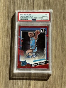 Panini Red Choice Auto 66/99 Cason Wallace 2023 clasificación novato PSA 10 Thunder - Imagen 1 de 2