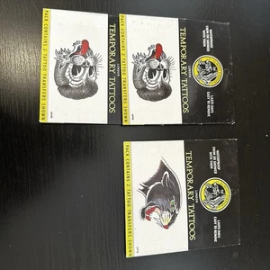 Vintage Konvolut temporäre Tattoos Almost Forever Panther Puma Katze England - Bild 1 von 8