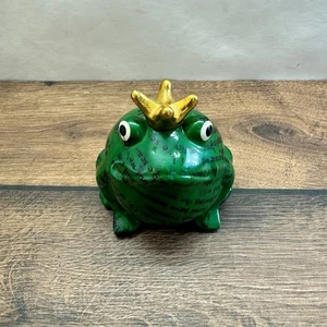 Frosch Spardose Krone Grün / frog money bank crown - Bild 1 von 4