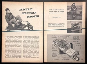 3 Wheel Electric Sidewalk Scooter 1954 HowTo Design PLANS & Dream Car Ford Atmos - Picture 1 of 3