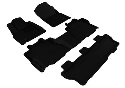 Floor Mats Custom Liners Kagu All-Weather Black 1st-3rd Row fits 2008-11 Sequoia - Image 1 of 4
