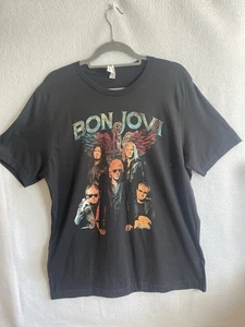 Camiseta Bon Jovi Concierto Gira Hombre Banda Concierto Camisa Cómoda Camiseta Negra, XL - Imagen 1 de 8