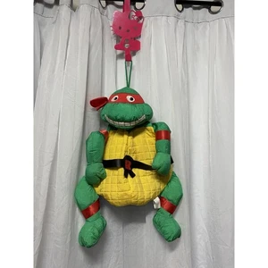 1990 Tmnt Teenage Mutant Ninja Turtles Mirage Plush Hang Storage Raphael Rare - Picture 1 of 11