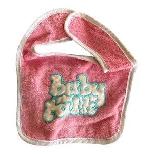 Galoob Replacement Baby Talk Doll Bib Vtg Pink Terry Cloth Good Condition - Picture 1 of 2