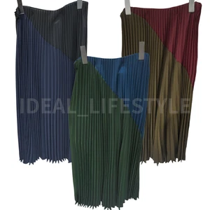UNIQLO :C Pleated Long Skirt S-XXL Black Wine Green Polyester Women 479704 NWT - Picture 1 of 13