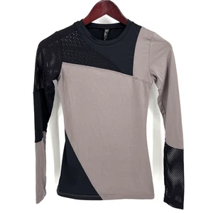 Camisa atlética manga larga malla bloque de color Lukka Lux para mujer agujeros para los pulgares talla XS - Imagen 1 de 10