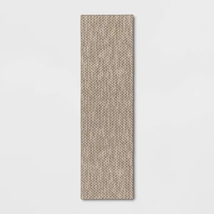 Alfombra de corredor de espiga tejida lavable de 2'x7', crema - umbral - Imagen 1 de 4