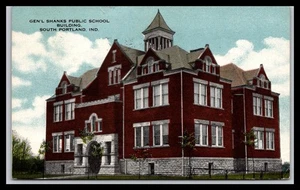 ESCUELA PÚBLICA GENERAL SHANKS, EDIFICIO., South Portland, Ind. - Postal antigua H3 - Imagen 1 de 2