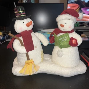 Hallmark Jingle Pals Mr & Mrs Schneemann animiert singend Karoling Plüsch 2003 Vintage - Bild 1 von 11