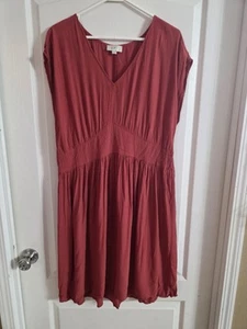 Loft Women’s 100% Rayon Burgundy Dress Sz XL. 6006 - Picture 1 of 3