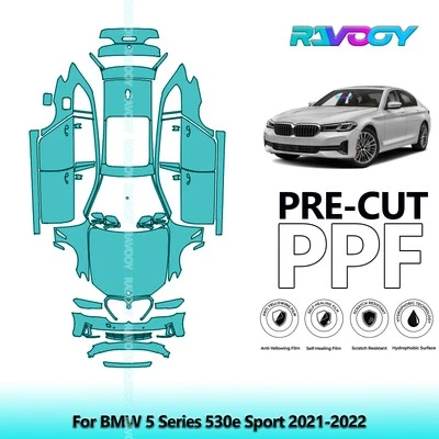 Película de protección de pintura precortada PPF para BMW Serie 5 530e Sport 2021-2022 Foto 1 de 4