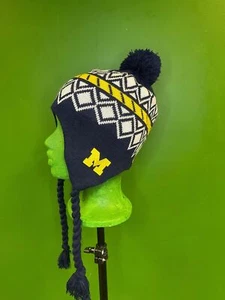 NCAA Michigan Wolverines Geométrico Lanudo Bobble Sombrero con Borla Corbatas OSFM - Imagen 1 de 5