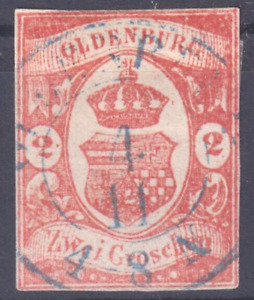 Oldenburg 2 Gr Mi.Nr. 13 Staatswappen, gestempelt, 1861 (Mi. 550,-€) Altsignatur