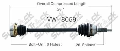 Eixo de transmissão CV compatível com Volkswagen Vanagon Synchro 1986-92 dianteiro D/P - Imagem 1 de 4