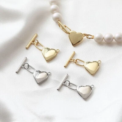 6set Love Heart Toggle Clasp,Easy Close Clasp Connector for Bracelet/Necklace - Image 1 of 4