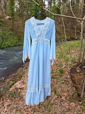 Vestido de novia romántico transparente estilo Gunne Sax vintage años 70 Foto 1 de 4