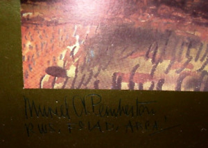 MURIEL A PEMBERTON Artist ORIGINAL Signature Wild Country Hills SIGNED ART PRINT