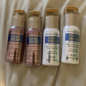 Lote de 4 Plantillas de Gel de Decoración a Cuadros 2oz Colores Mezclados Nuevo Antiguo Stock - Imagen 1 de 5
