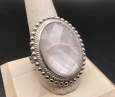 Anillo ovalado doblete madreperla de plata esterlina Estate Honora Italia 9,75 QVC Foto 1 de 4