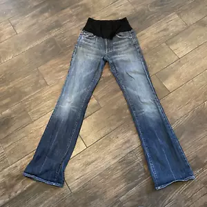 Size 28 7 For All Mankind Dark Wash Maternity Jeans - Picture 1 of 14