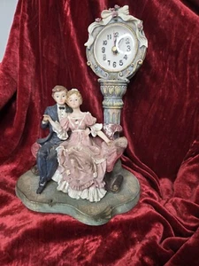 Vintage Montefiori Figurine w/Clock-Tested and it WORKS - Picture 1 of 4