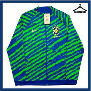 Brazil Football Jacket Nike Large Training Kit Track Top Brasil 2022 2023 GB6 - Picture 1 of 7