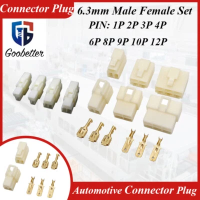 Connector Plug 6.3mm 1P-12p High Current Male Female SET Butt Automotive Plug - Image 1 of 4