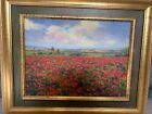 Paolo Bigazzi Framed Tuscan Poppy Oil Painting 60x50cm