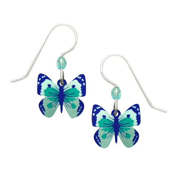 Pendientes perforados Sienna Sky Fantasy mariposa turquesa y azul profundo con caja de regalo Foto 1 de 3