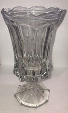 VINTAGE Fostoria Clear Glass Footed Vase 10"  1887 Liberty Eagle Torch Beautiful