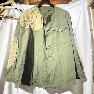VTG WW2 1940's USMC HBT Shooting Jacket L Green - Image 1 of 4