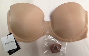 NWT CALVIN KLEIN NAKED GLAMOUR NUDE STRAPLESS P-U BRA STYLE F3493 SIZE 30DD $42 - Picture 1 of 2