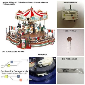 Mr Christmas Holiday Around The Carrousel - - PIÈCE DE RECHANGE - KIT MOTEUR - Photo 1/3
