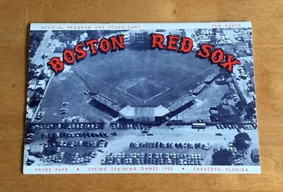 1955 Boston Red Sox Official MLB Baseball Spring Training Program Scorecard Rare - Image 1 of 3