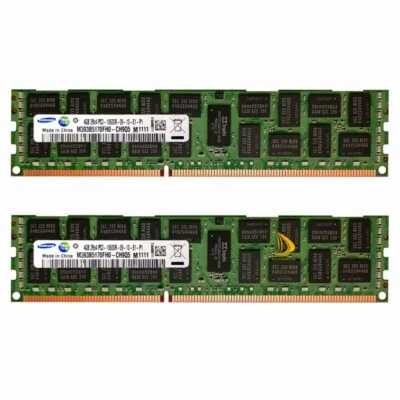 2x 4GB Samsung 2Rx4 PC3-10600R DDR3 1333MHz 240Pin DIMM ECC SERVER memoria RAM - Immagine 1 di 4