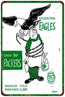 Philadelphia Eagles Program tin sign 1960 football Los Angeles Rams vs 