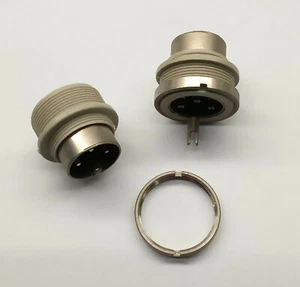 2 PIEZAS. DIN 3 polos macho chasis tornillo montaje Hirschmann - Imagen 1 de 1