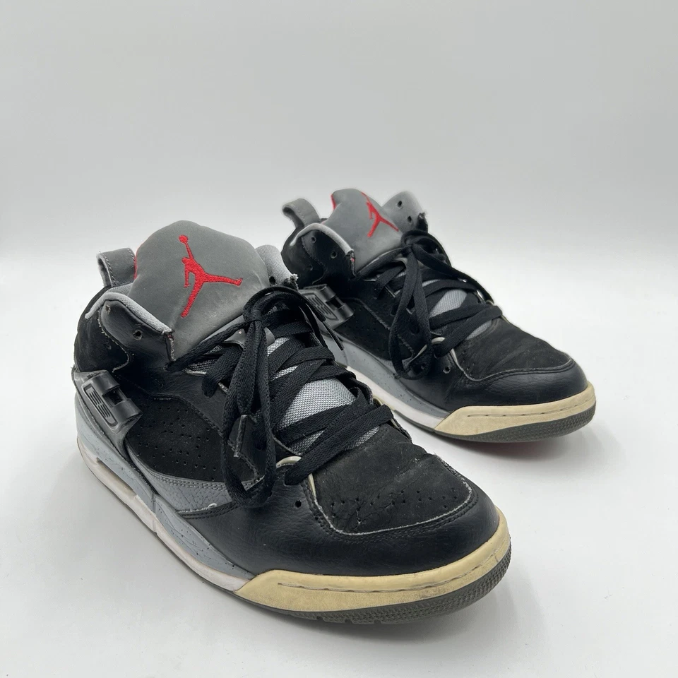 Jordan Flight 45 Shoes Men’s 9 Leather Fabric Black Cool Gray 644846-006 - Image 1 of 4