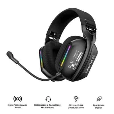 GT808 Gaming Headset Wireless Bluetooth RGB 18h Battery Mic PS5 PC Xbox - Image 1 of 4