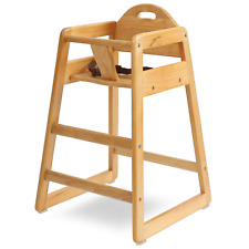 LA Baby Commercial Grade Stack-Able Solid Wood High Chair for Restaurant & Home 