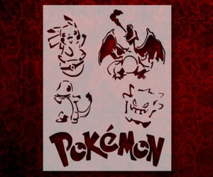 Pokemon Charizard Pikachu Etc. Plantilla 8.5" x 11" ENVÍO RÁPIDO GRATIS (88) - Imagen 1 de 1