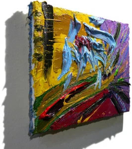 LANDSCAPE OIL█PAINTING█VINTAGE█IMPRESSIONISM█ART█SIGNED ABSTRACT ORIGINAL THICK - Picture 1 of 24