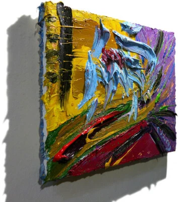 LANDSCAPE OIL█PAINTING█VINTAGE█IMPRESSIONISM█ART█签名抽象原装厚 — 第 1/4 张图片